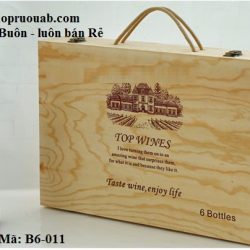 hộp rượu gỗ thông 6 chai
